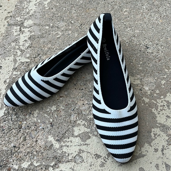breifola Shoes - Brand new Breifola black and white striped flats